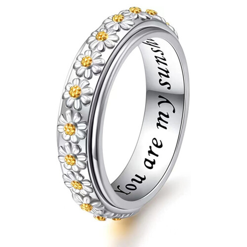 (No. 7) Copper Daisy Rotating Ring - Anxiety Relief & Style