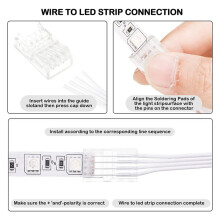 Cavo di Prolunga RGB da 32,8 Piedi Cavo A 4 Pin, Connettori per Strisce Luminose A LED da 10 Mm, per Strisce Luminose A LED RGB