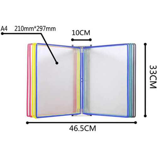 Display Book Desktop Reference System with 10 DoubleSided Panels, Dual Use Mounting, Colorful, Waterproof 1