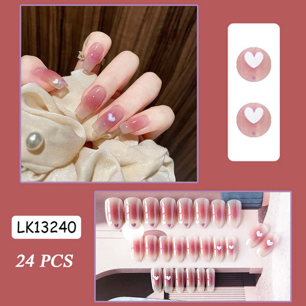Roc-Electron Pink (Jelly Glue Model) Fake Nails No Gel Needed For Party Dating