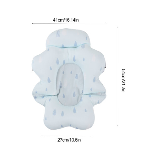 Baby Bath Seat Foldable Soft Support Mat, Blue Water Drop, 57cm 1