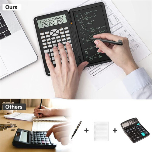 2X Calculator, Scientific Calculators 12-Digit Calculator Writing Tablet, Foldable Financial Calculator 2