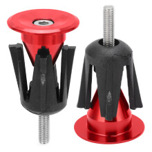 2 Stück Aluminiumlegierung Fahrradlenker-Endkappe, 24 mm, Rot