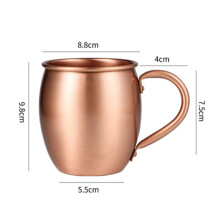 4X 530ML  Pure Copper Mug Moscow Mule Mug Drum Cup Cocktail Cup Pure Copper Mug Restaurant Bar Cold Drink Cup, B
