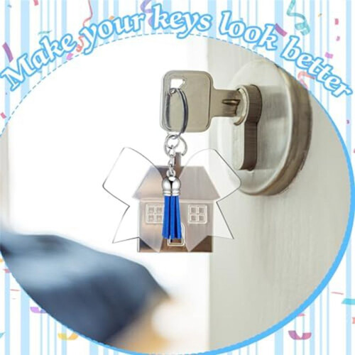 40Pcs Bow Keychains Acrylic Bow Keychains with Tassels for DIY Keychains Handmade Projects Cheer Accessories