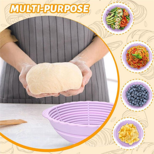 Bread Proofing Basket,Silicone Round Bread Foldable Sourdough Baking Basket Waterproof Proofing Bowls, 1