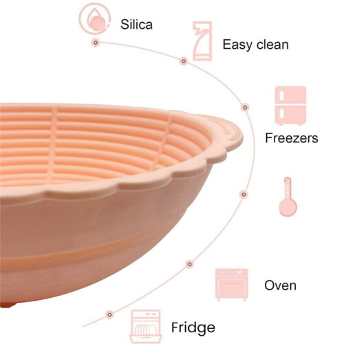 Bread Proofing Basket,Silicone Round Bread Foldable Sourdough Baking Basket Waterproof Proofing Bowls, 2