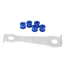 Aluminiumlegierung Einzelseite Kettenblattbefestigungsschrauben, Hellblau, 9 mm/10 mm Maulschlüssel