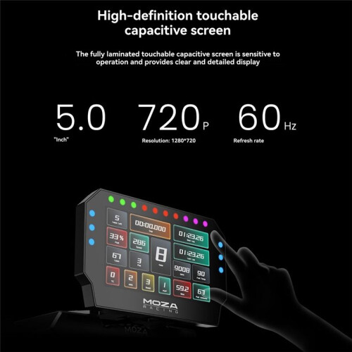 MOZA CM2 HD Racing Simulator Instrument Dash Works with All MOZA Bases Customizable Dashboard UI System 720P HD Touchscreen 1