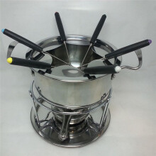 Juego de Ollas para Fondue, Olla para Fondue Multiusos para Acampar Al Aire Libre con 6 Varillas, Olla para Fondue de Queso y Chocolate de Acero