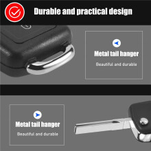 Replacement 2 Button Keyless Entry Remote Flip Folding Car Key Fob Shell Case and Button Pad Compatible with MK4 Bora