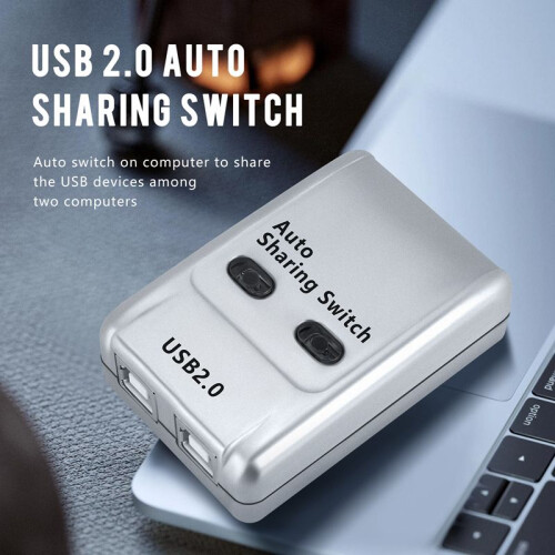 FJGEAR USB 2.0 Auto Sharing  2 Port HUB Adapter Switcher for 2 PC Printer USB  Devices Support Windows 1