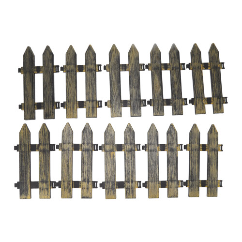10pcs Plastic Miniature Fence, 25cm, Antique Brass
