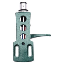 Universal HiFi DJ LP Turntable Headshell Mount Aluminum Alloy Chrome Plated 4PIN Connector Includes Wires Green