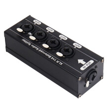XLR 1x4 Balanced Audio Splitter 6.5 XLR 1 in 4 Out 4 in 1 Out Bidirectional Audio Splitter Audio Signal Splitter Box