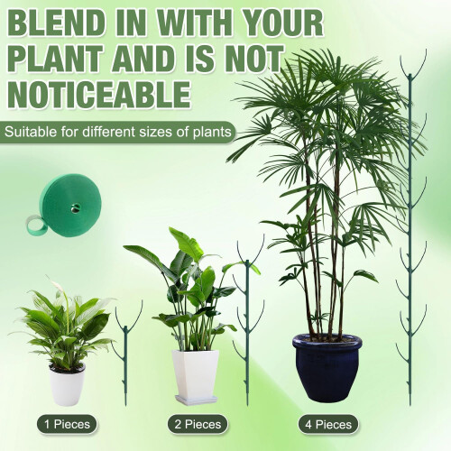 10pcs Stackable Plant Support Stakes for Monstera, Adjustable Height Extension for Indoor Outdoor Vine Training 1