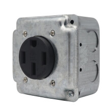 NEMA 14-50R 50A Steckdose, 4-polig, aus Stahl, 11,6x11,5 cm