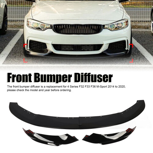 Front Bumper Lip Spoiler Gloss Black for BMW 4 2