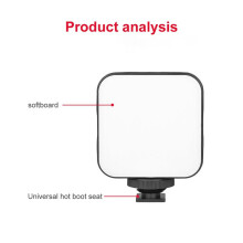 3X LED-Videoljusfotografering 2W Dimbar 6500K Fill Panel Lampa för Kamera Smartphone Laptop