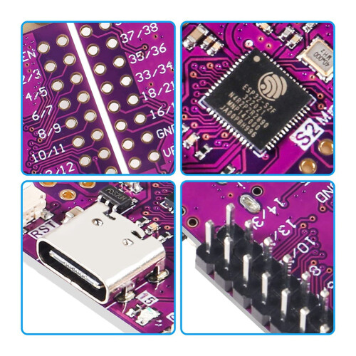 4St ESP32 S2  V1.0.0 WiFi IOT-Kortbaserad ESP32-S2FN4R2 ESP32-S2 4MB Flash 2MB PSRAM MicroPython 2