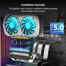 PCI-E 5.0 16X Expansion Cable 180 Degree Vertical Installation GPU Cable for PC Desktop Computer