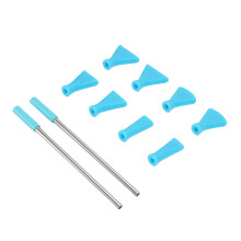 2 Stück Edelstahlstrohhalme & 8 Blasennipset für Acryl-Gießen, Blau