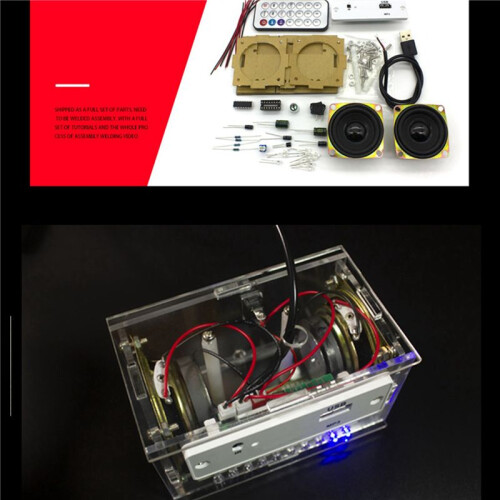 5X DIY Electronic Kit  Speaker Electronics DIY Soldering Project Kit  Stereo Speaker Support U Disk 2