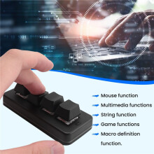 MK424U 4-Key Customized Keyboard with Mechanical USB Macro Programmable RGB Gaming Keyboard Black