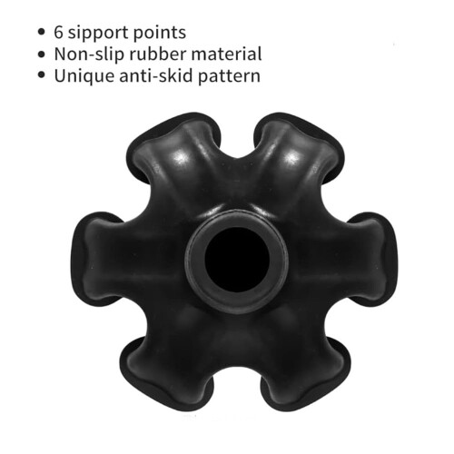 Cane Tip Replacement with Wide Stable Base for 3/4 Inch Pole, SelfStanding for Walking Sticks 2