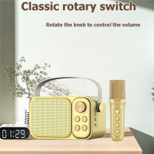 Karaoke Machine Portable Speaker System with 2 Wireless Microphones Home Family Singing Children'S Gifts