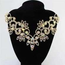 Accessoires de Décoration de Col de Robe de Mariée Dorée de Luxe, 23 cm X 6,5 cm B