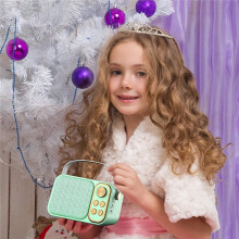 Portable Karaoke Machine Speaker System with 2 Wireless Microphones Home Family Singing Children'S Gifts