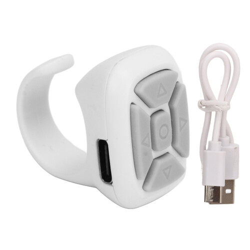 Remote Control Ring Bluetooth Selfie Button for Phone, White, 50mAh 1