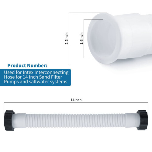 14 Inch Pool Filter Pump Hose  LeakResistant Replacement for Sand Filter Pumps, Easy Install 1