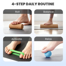 Yoga Cork Balance Trainer Set Cork Balance Board Equipment of Massage Yoga Roller &Toe Power Band Yoga Training A