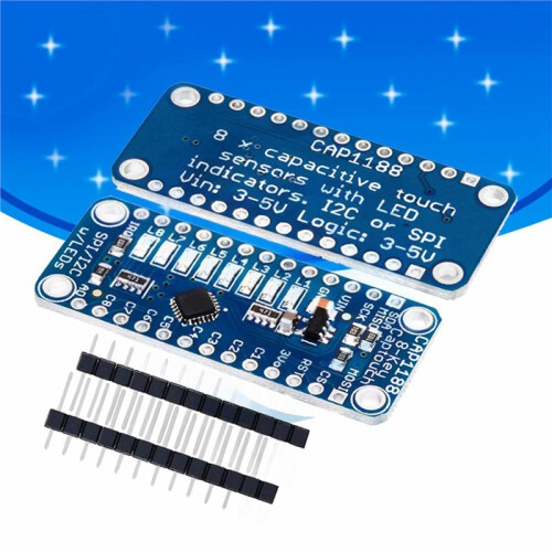 CAP1188 8-Key Capacitive Touch Sensor Module 3V-5V SPI Interface Board with LED Indicator Breakout for DIY Electronic 1