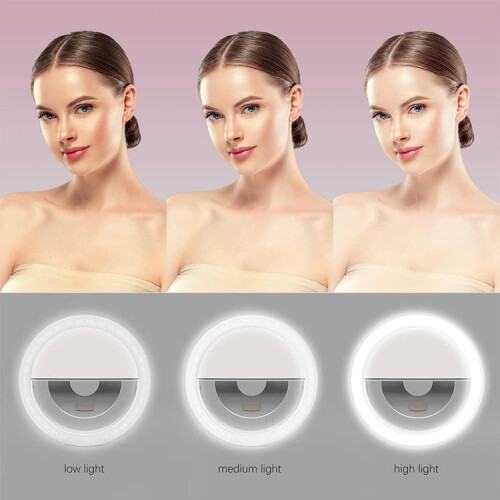 Selfie Ring Light ClipOn for iPhone and Samsung with Even Illumination PocketSize Black 1