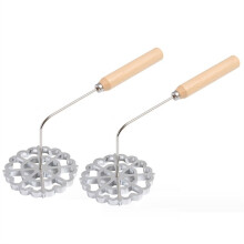 Authentic Bunuelos Mold with Wooden Handle - Aluminum Rosette Cookie Maker for Perfectly Crispy and Bunuelos