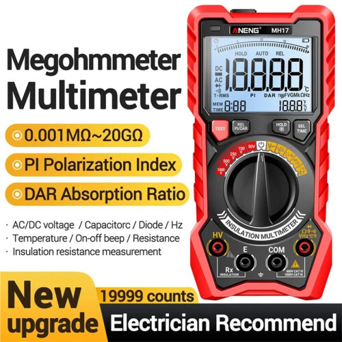 ANENG Rechargeable Digital Multimeter MH17 with True RMS, Insulation Resistance, and Capacitance Testing 1