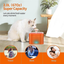 Automatischer Trinkbrunnen für Haustiere (2 L) mit Leiser Pumpe, LED-Beleuchtung und 3 Modi für Katzen und Hunde, EU-Stecker