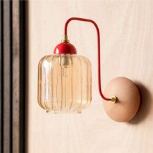 Lámparas de Pared Nórdicas de Cristal Ámbar para Iluminar Dormitorios, Pasillos y Vestíbulos.