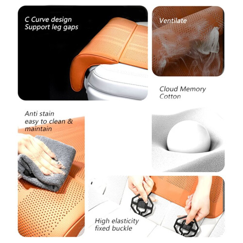 Almofada para Assento de Carro com Apoio para Pernas, Capa Protetora Universal para Assento de Carro com Extensão Acolchoada para Apoio de Pernas, 2