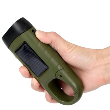 Survival Gear for Fishing Hiking Power Bank Solar Flashlight Emergency Hand Crank Dynamo Rechargeable LED Flashlight