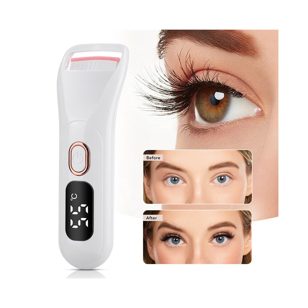 Electric Heated Eyelash Curler Temperature Control Long-Lasting Curl Rechargeable Digital Display Lash Curling Wand