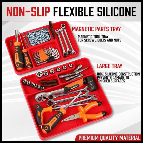 Premium Silicone Tool Tray Set with Magnetic Organizer Mat for Efficient Tool Management 2