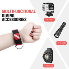 4 Pack Scuba Wrist Strap, Adjustable Wristband with Stainless Steel D Ring, for Diving Lights, Flashlights, Cameras
