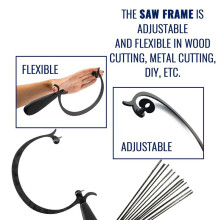CURVED JEWELERS SAW FRAME with 144 ASSORTED BLADES for Intricate Metal & Wood Cutting