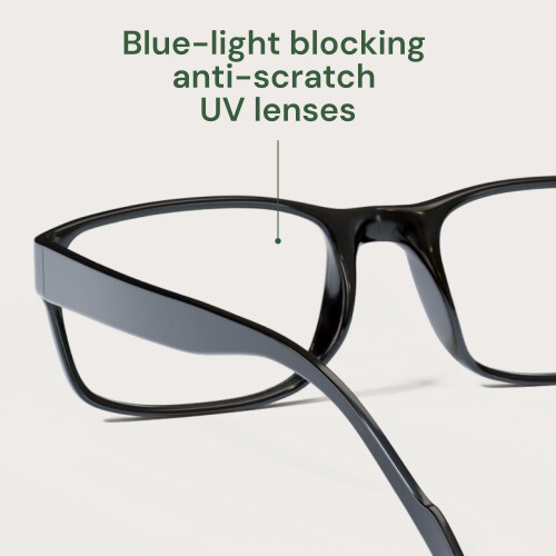 Reading Glasses 2.75x Blue Light Blocking UV Protection Rectangle Frame Readers 2 Pack 2