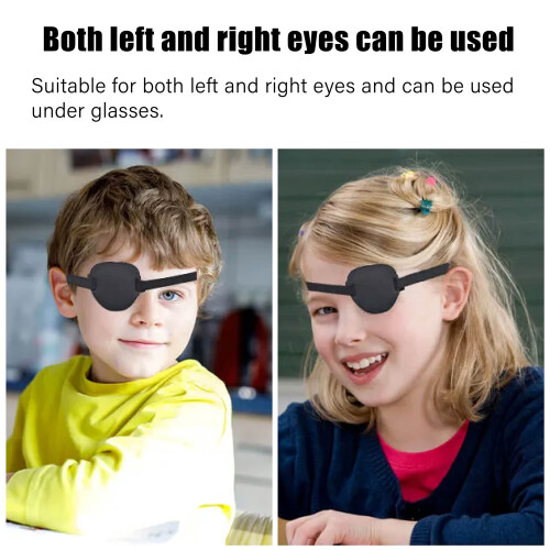 Eye Patch for Adults 2 Pack – 3D Contoured Adjustable Black Medical Eye Patch for Vision Therapy 1