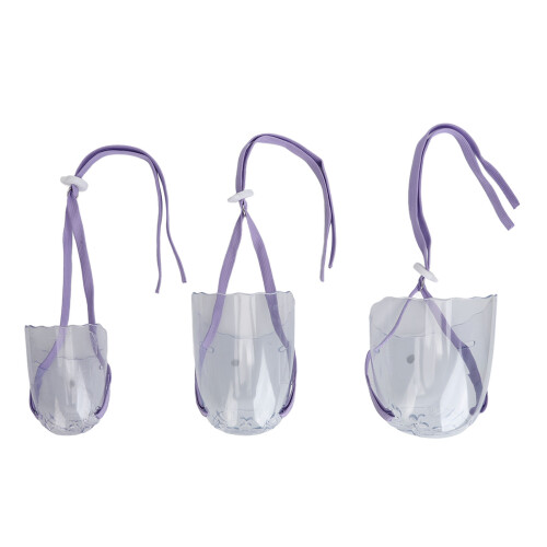 3Pcs Light Purple Breathable ABS Cat Muzzle Helmet for Grooming & Bathing 1
